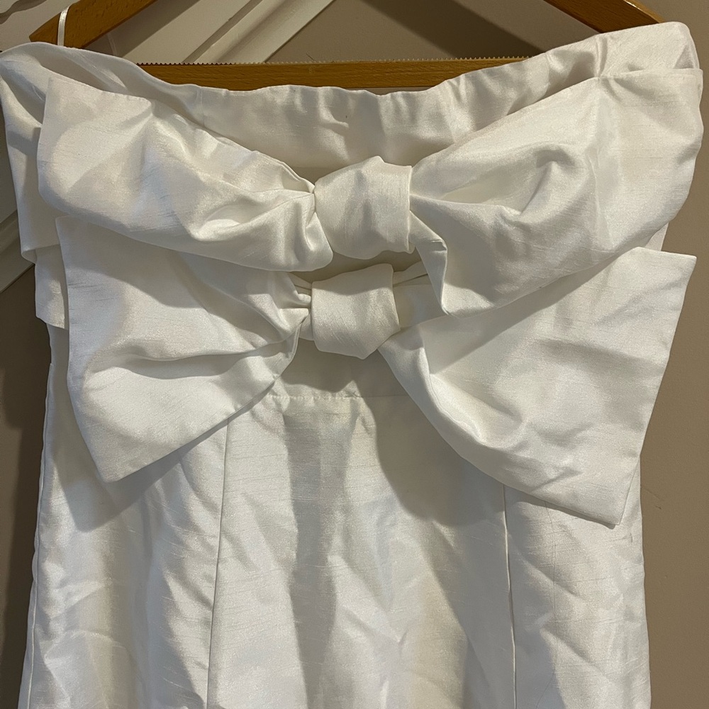 Anthropologie White Strapless Dress with Bow Detail - Picture 7 of 13